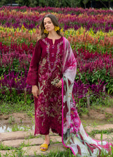 Hemline The Secret Garden By Mushq Embroidered Lawn 3 Piece Unstitched Suit MQ26HLTSG D-14B AURORA PETALS