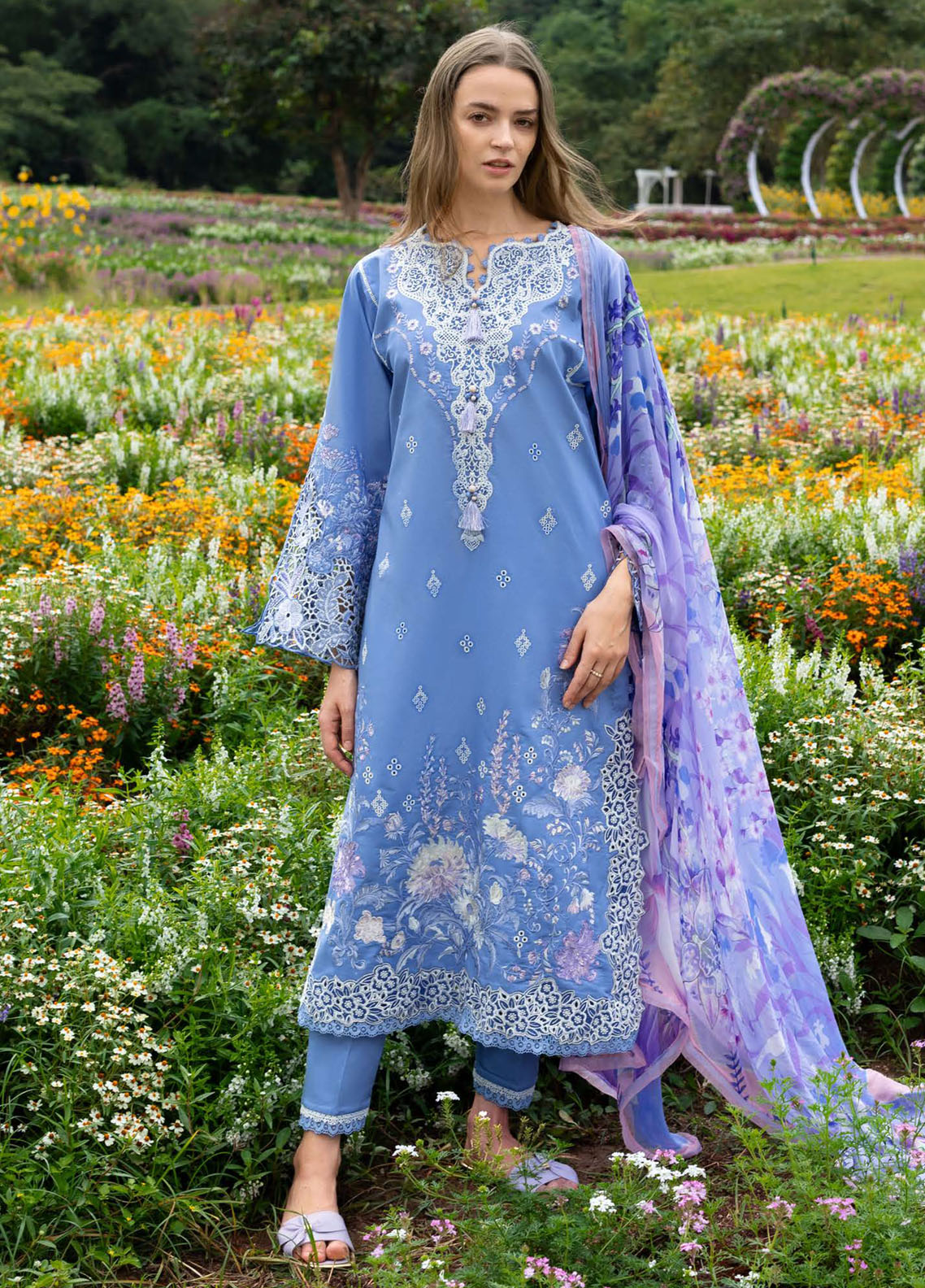Hemline The Secret Garden By Mushq Embroidered Lawn 3 Piece Unstitched Suit MQ26HLTSG D-15A AZURE BLOOM Hemline The Secret Garden By Mushq Embroidered Lawn 3 Piece Unstitched Suit MQ26HLTSG D-15A AZURE BLOOM