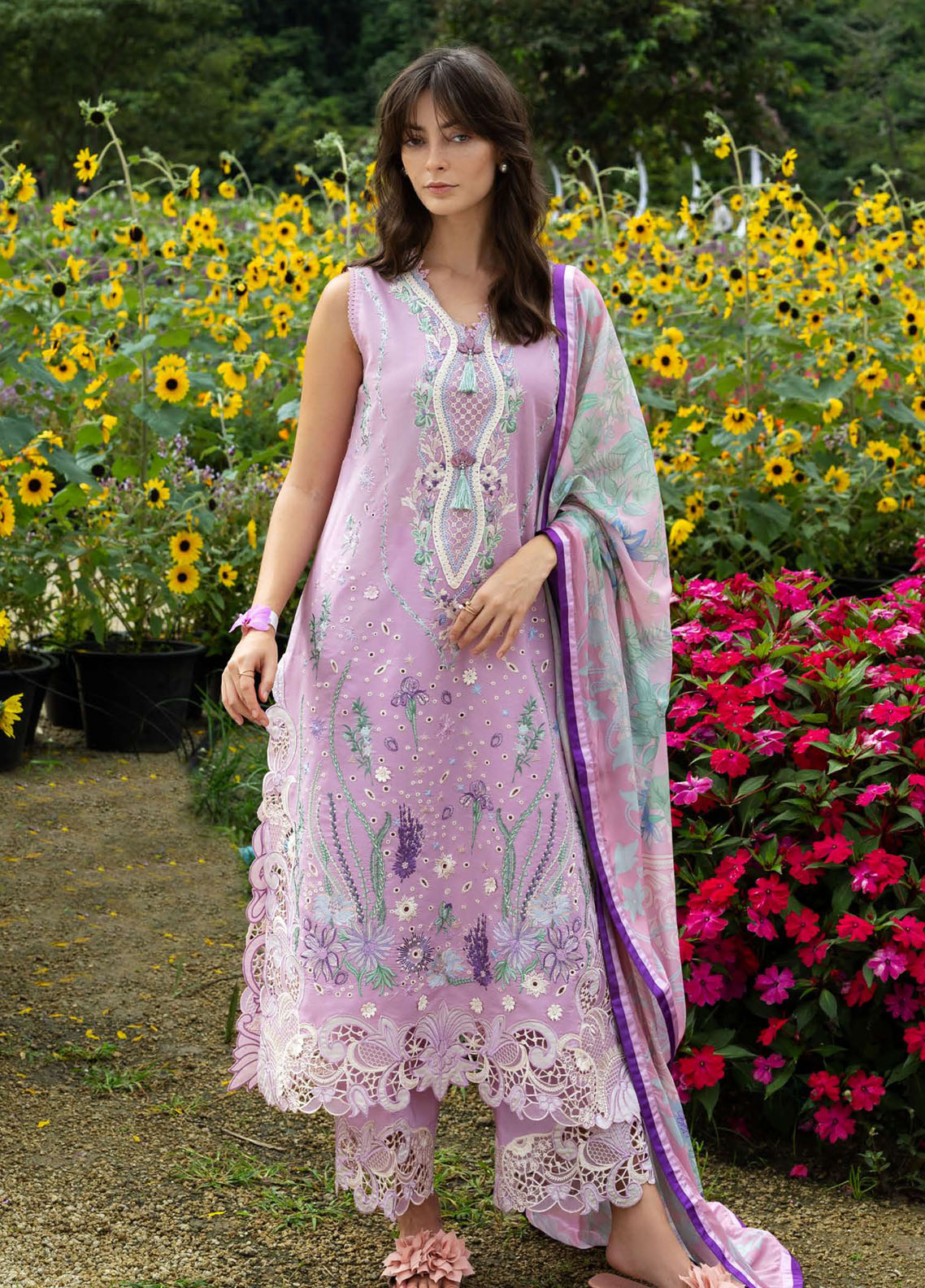 Hemline The Secret Garden By Mushq Embroidered Lawn 3 Piece Unstitched Suit MQ26HLTSG D-18B PEONY GLOW Hemline The Secret Garden By Mushq Embroidered Lawn 3 Piece Unstitched Suit MQ26HLTSG D-18B PEONY GLOW