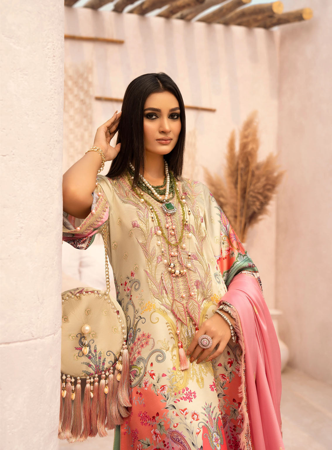 HemStitch Embroidered Silk 3 Piece Unstitched Suit HS24SE D-USC-02 EVA HemStitch Embroidered Silk 3 Piece Unstitched Suit HS24SE D-USC-02 EVA