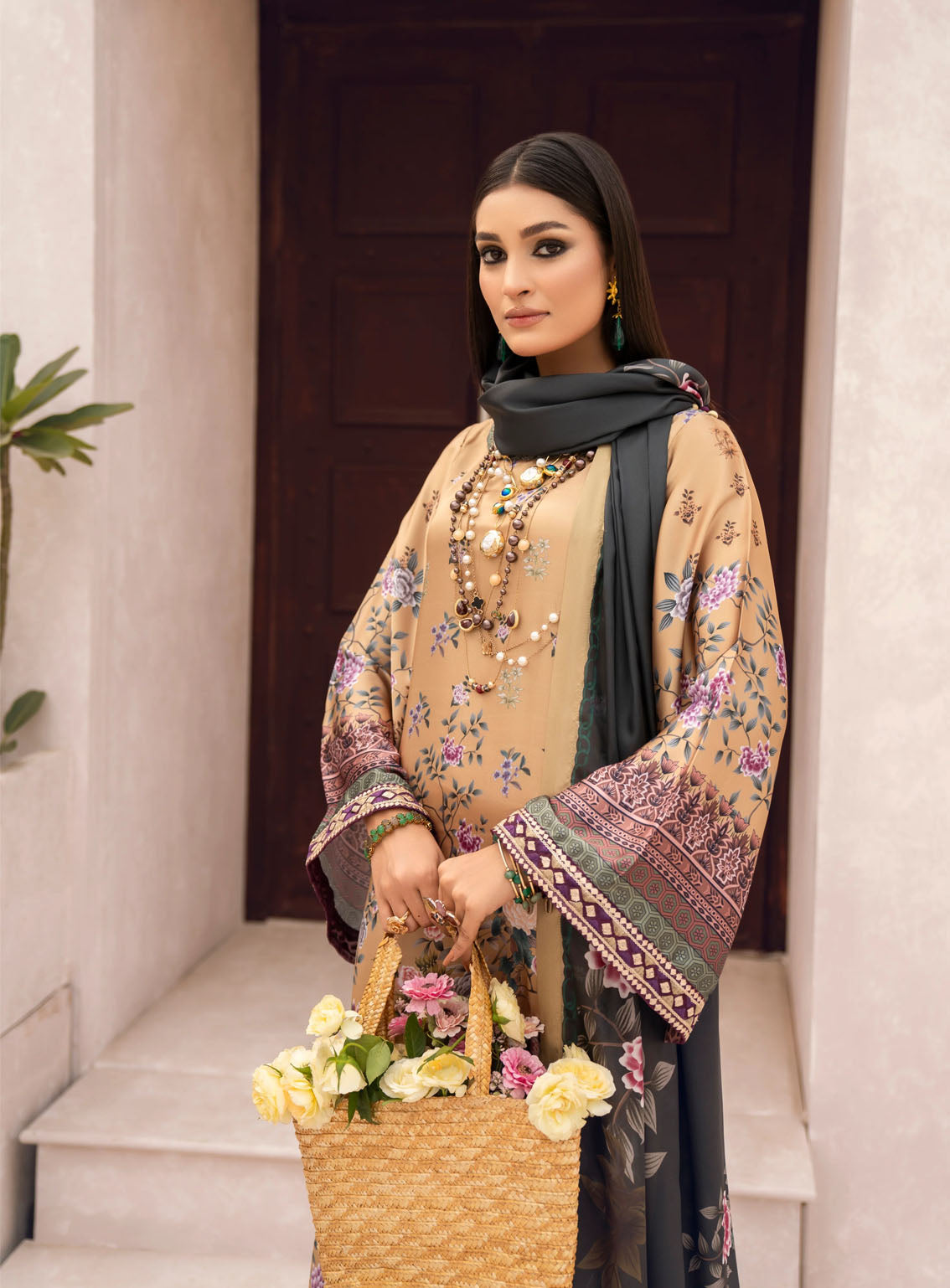 HemStitch Embroidered Silk 3 Piece Unstitched Suit HS24SE D-USC-05 MAYA HemStitch Embroidered Silk 3 Piece Unstitched Suit HS24SE D-USC-05 MAYA