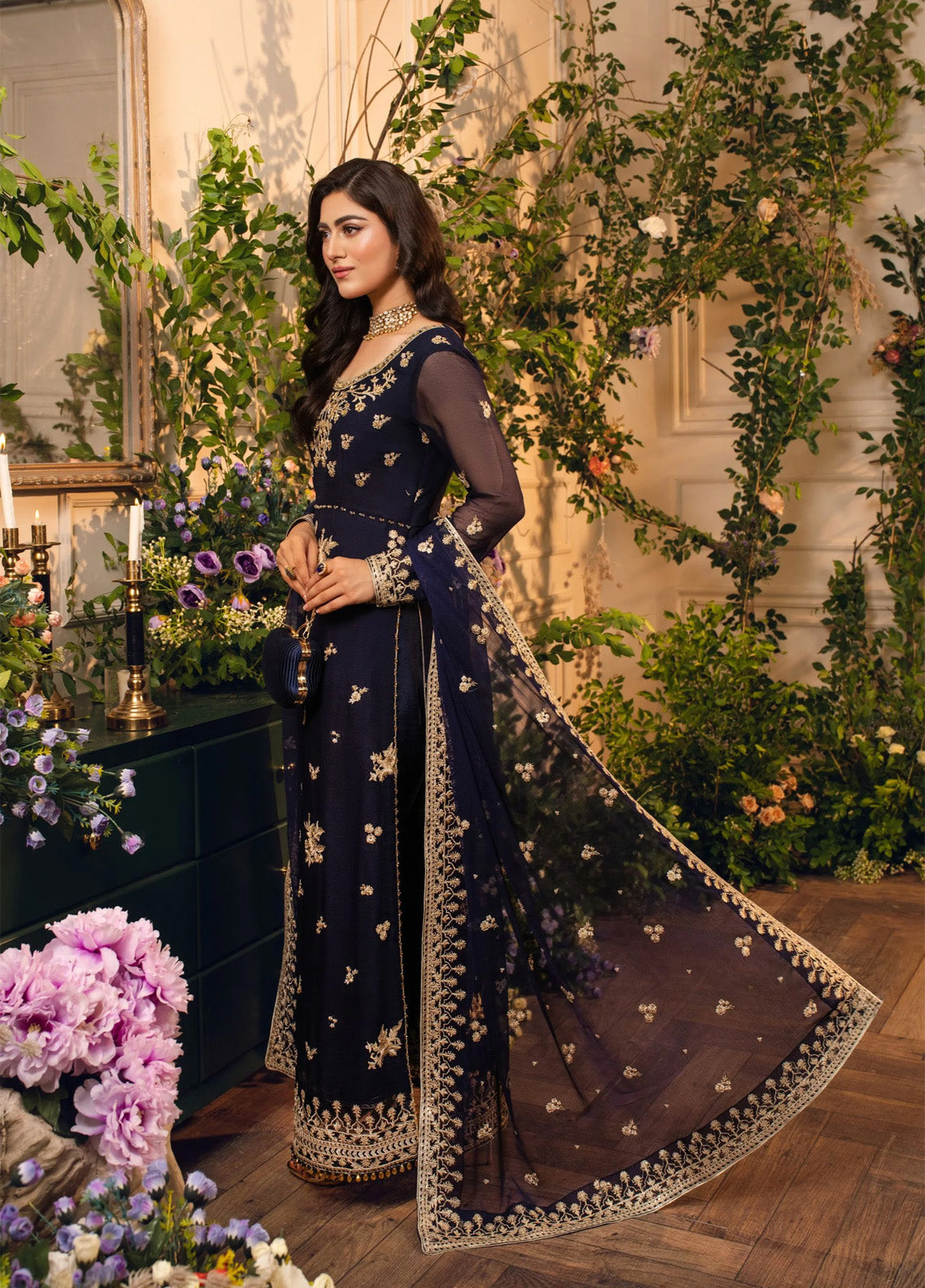 HemStitch Festive Embroidered Chiffon 3 Piece Unstitched Suit HS24FE D-03 ELLE HemStitch Festive Embroidered Chiffon 3 Piece Unstitched Suit HS24FE D-03 ELLE