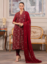 HemStitch Luxury Embroidered Chiffon 3 Piece Unstitched Suit HS4LC CLE-04-US MELINA