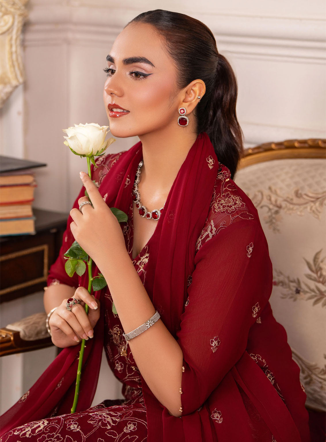 HemStitch Luxury Embroidered Chiffon 3 Piece Unstitched Suit HS4LC CLE-04-US MELINA HemStitch Luxury Embroidered Chiffon 3 Piece Unstitched Suit HS4LC CLE-04-US MELINA