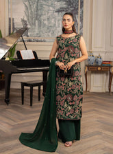 HemStitch Luxury Embroidered Chiffon 3 Piece Unstitched Suit HS4LC CLE-05-US JADE