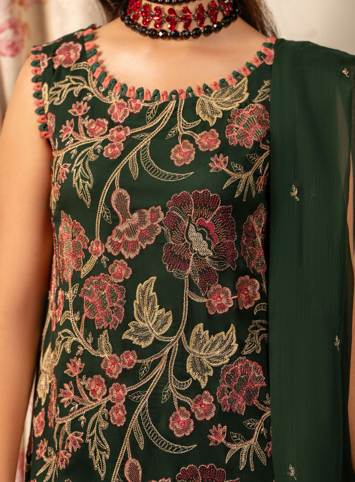 HemStitch Luxury Embroidered Chiffon 3 Piece Unstitched Suit HS4LC CLE-05-US JADE HemStitch Luxury Embroidered Chiffon 3 Piece Unstitched Suit HS4LC CLE-05-US JADE