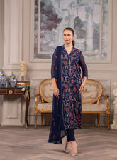 HemStitch Luxury Embroidered Chiffon 3 Piece Unstitched Suit HS4LC CLE-06-US ELAYA