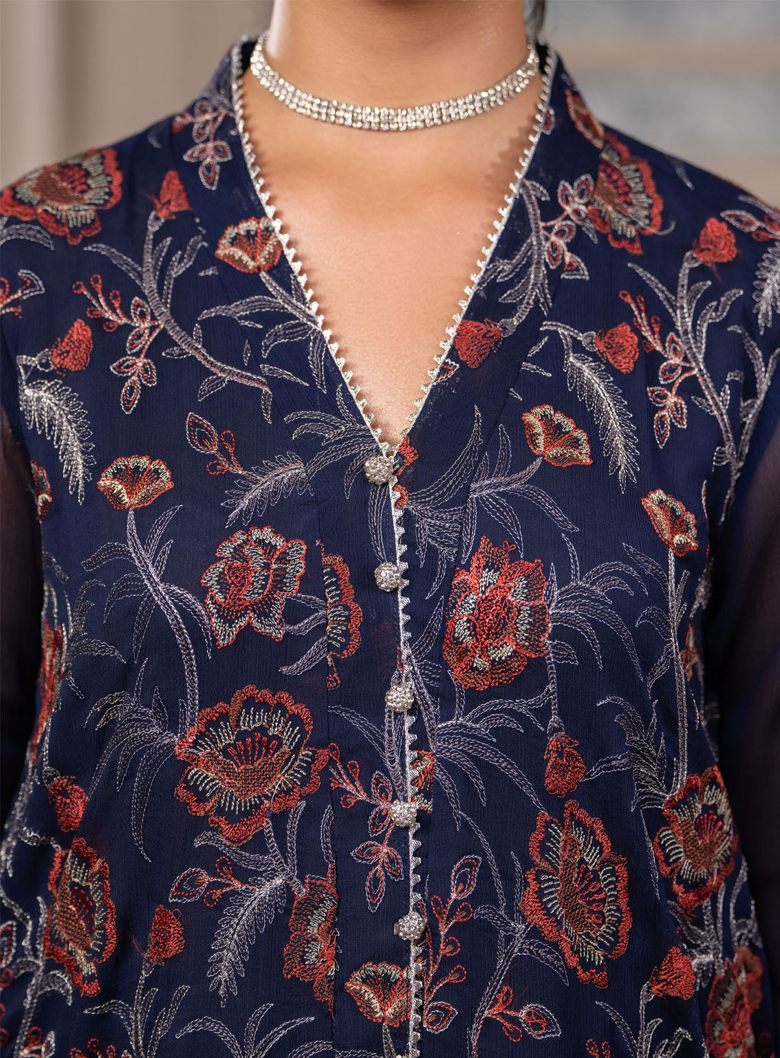 HemStitch Luxury Embroidered Chiffon 3 Piece Unstitched Suit HS4LC CLE-06-US ELAYA HemStitch Luxury Embroidered Chiffon 3 Piece Unstitched Suit HS4LC CLE-06-US ELAYA