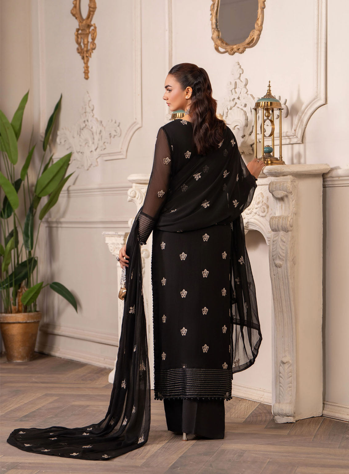 HemStitch Luxury Embroidered Chiffon 3 Piece Unstitched Suit HS4LC CLE-07-US LEIA HemStitch Luxury Embroidered Chiffon 3 Piece Unstitched Suit HS4LC CLE-07-US LEIA