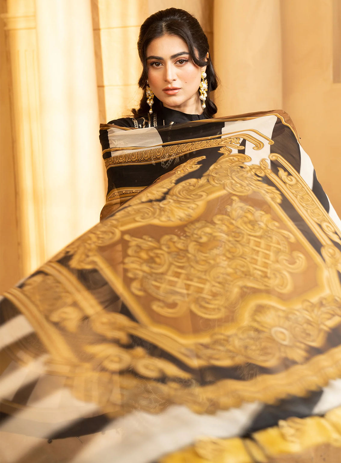 HemStitch Luxury Embroidered Lawn 3 Piece Unstitched Suit HS24LL D-03 COCOA HemStitch Luxury Embroidered Lawn 3 Piece Unstitched Suit HS24LL D-03 COCOA