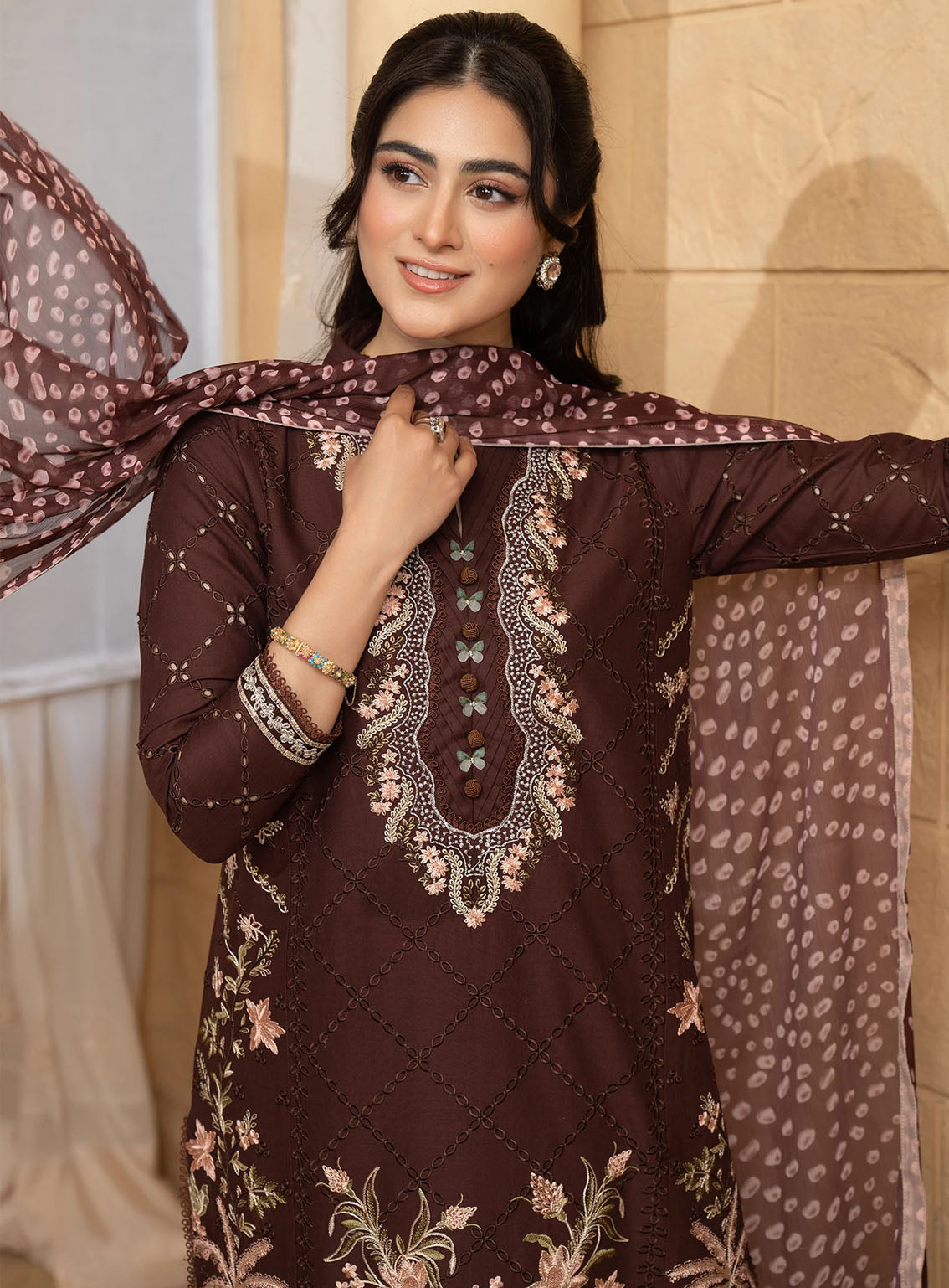 HemStitch Luxury Embroidered Lawn 3 Piece Unstitched Suit HS24LL D-06 MULBERRY HemStitch Luxury Embroidered Lawn 3 Piece Unstitched Suit HS24LL D-06 MULBERRY