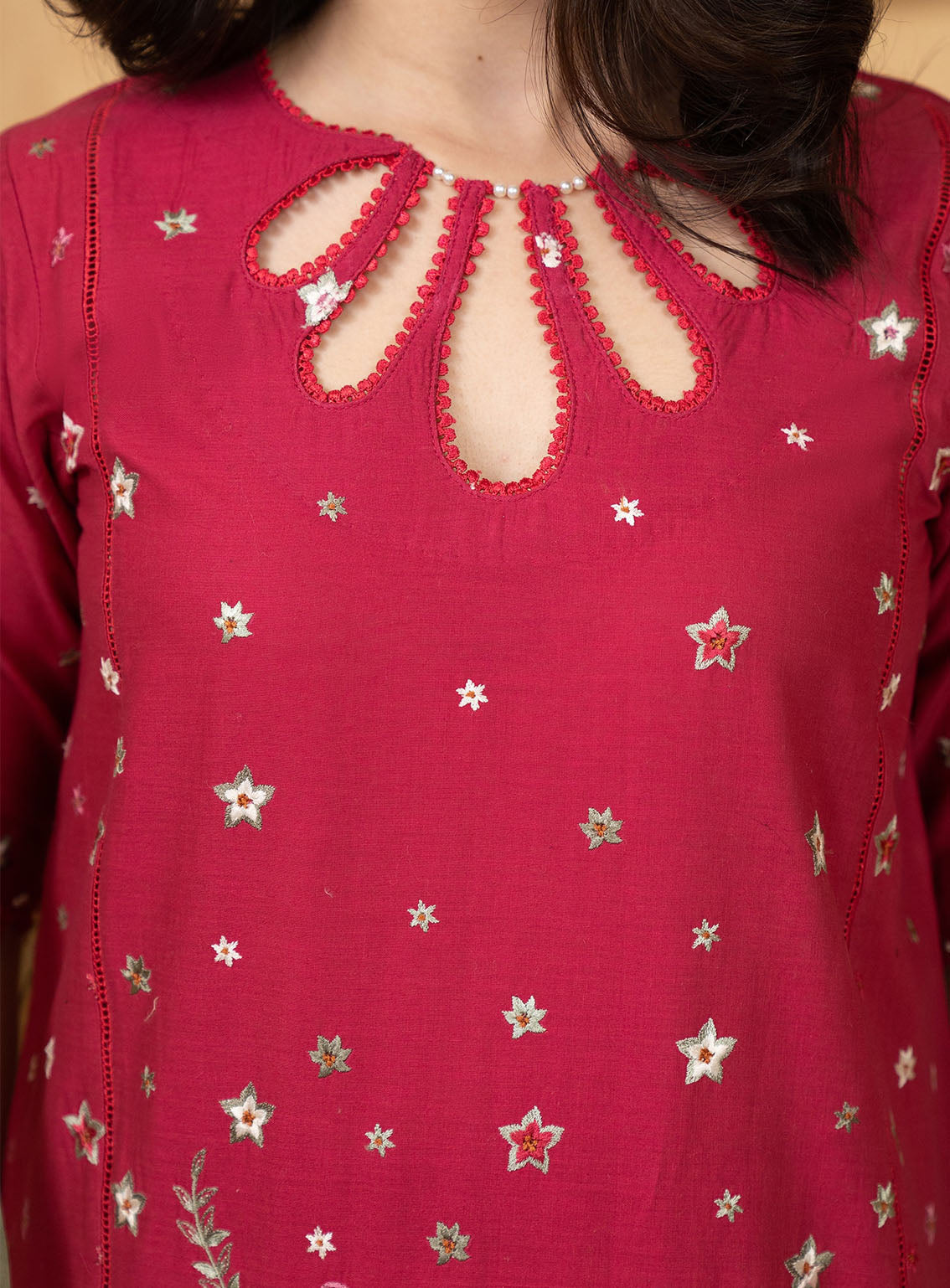 HemStitch Luxury Embroidered Lawn 3 Piece Unstitched Suit HS24LL D-08 SCARLET RED HemStitch Luxury Embroidered Lawn 3 Piece Unstitched Suit HS24LL D-08 SCARLET RED