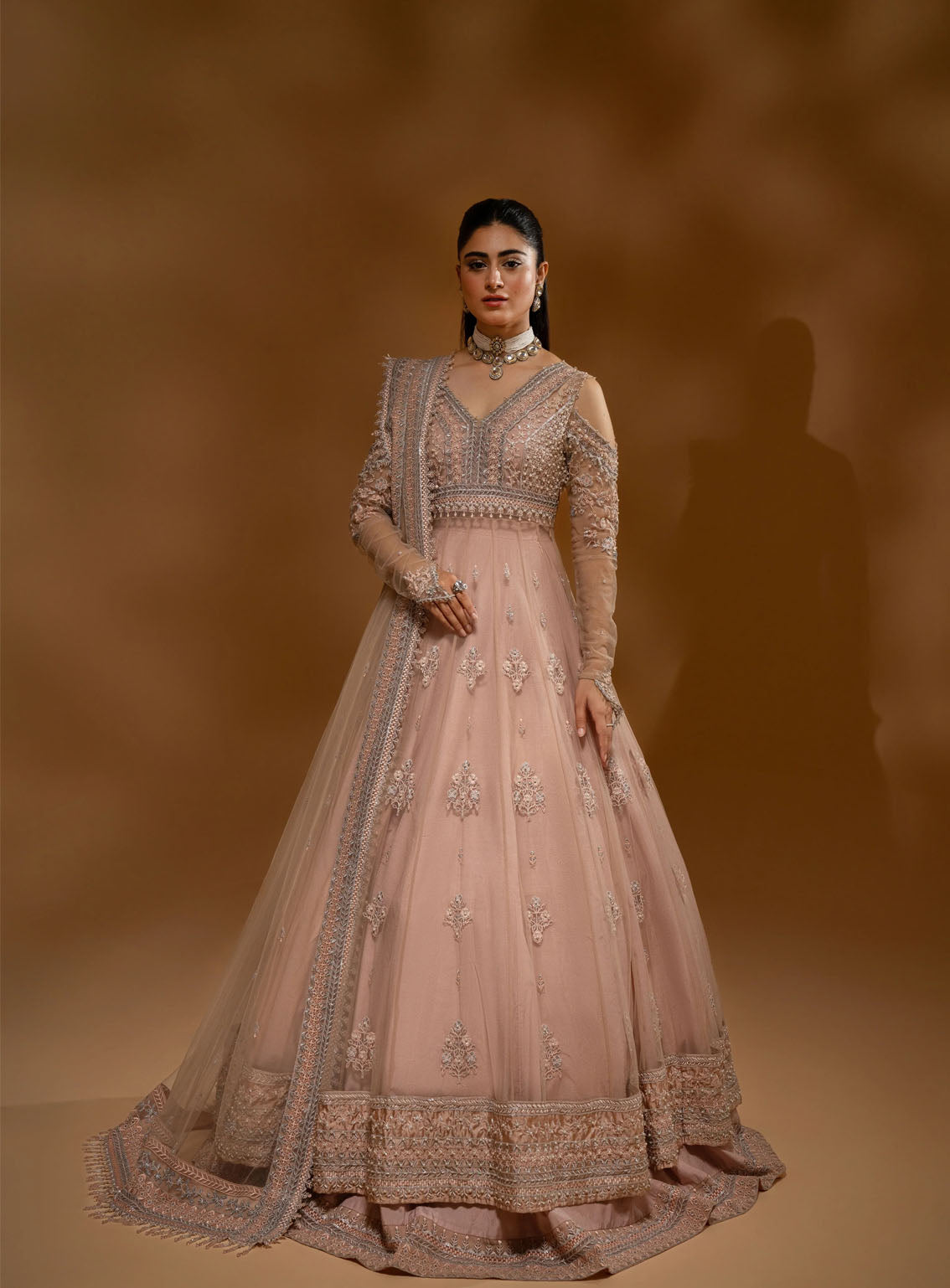HemStitch Wedding Festive Embroidered Net 3 Piece Unstitched Suit HS24W WDU-04 ROSE HemStitch Wedding Festive Embroidered Net 3 Piece Unstitched Suit HS24W WDU-04 ROSE