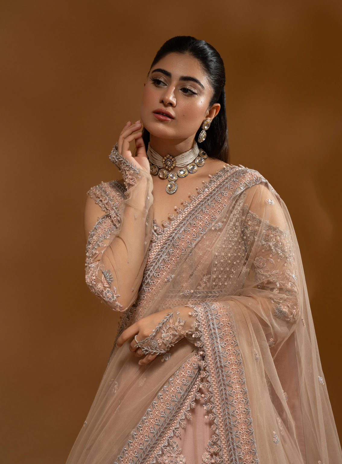 HemStitch Wedding Festive Embroidered Net 3 Piece Unstitched Suit HS24W WDU-04 ROSE HemStitch Wedding Festive Embroidered Net 3 Piece Unstitched Suit HS24W WDU-04 ROSE