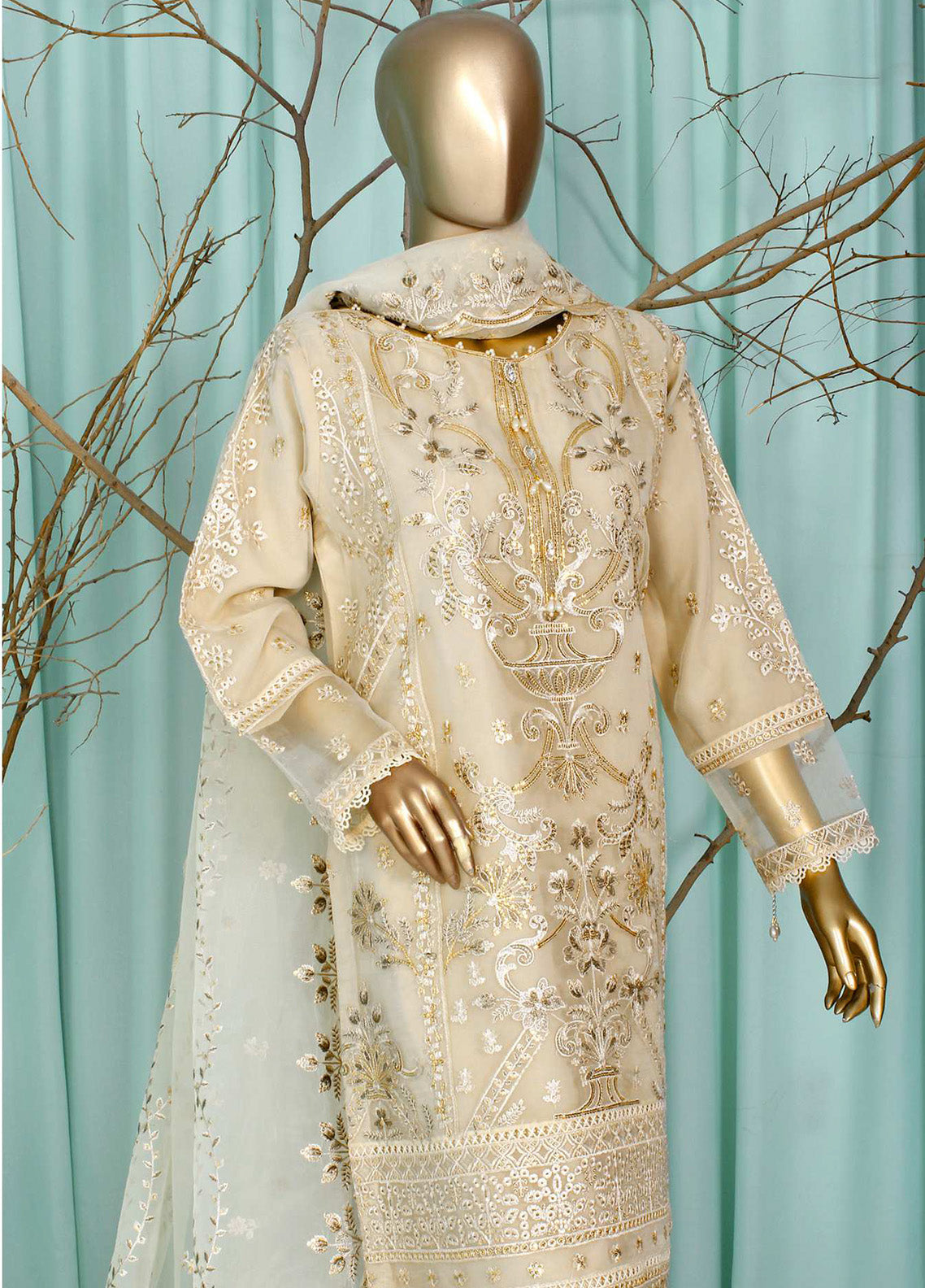 Husnkari By Romosh Embroidered Organza 3 Piece Stitched Suit RNPC25HK D-175 HEAVENLY GLOW (BN) Husnkari By Romosh Embroidered Organza 3 Piece Stitched Suit RNPC25HK D-175 HEAVENLY GLOW (BN)