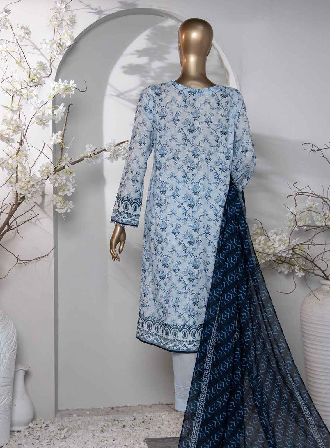HZ Premium Dhagakari Embroidered Lawn 3 Piece Unstitched Suit HZ24PD D-799 HZ Premium Dhagakari Embroidered Lawn 3 Piece Unstitched Suit HZ24PD D-799
