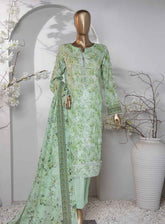 HZ Premium Dhagakari Embroidered Lawn 3 Piece Unstitched Suit HZ24PD D-800