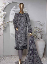 HZ Premium Dhagakari Embroidered Lawn 3 Piece Unstitched Suit HZ24PD D-801