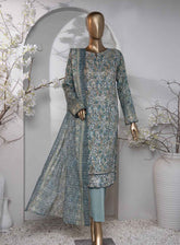 HZ Premium Dhagakari Embroidered Lawn 3 Piece Unstitched Suit HZ24PD D-803