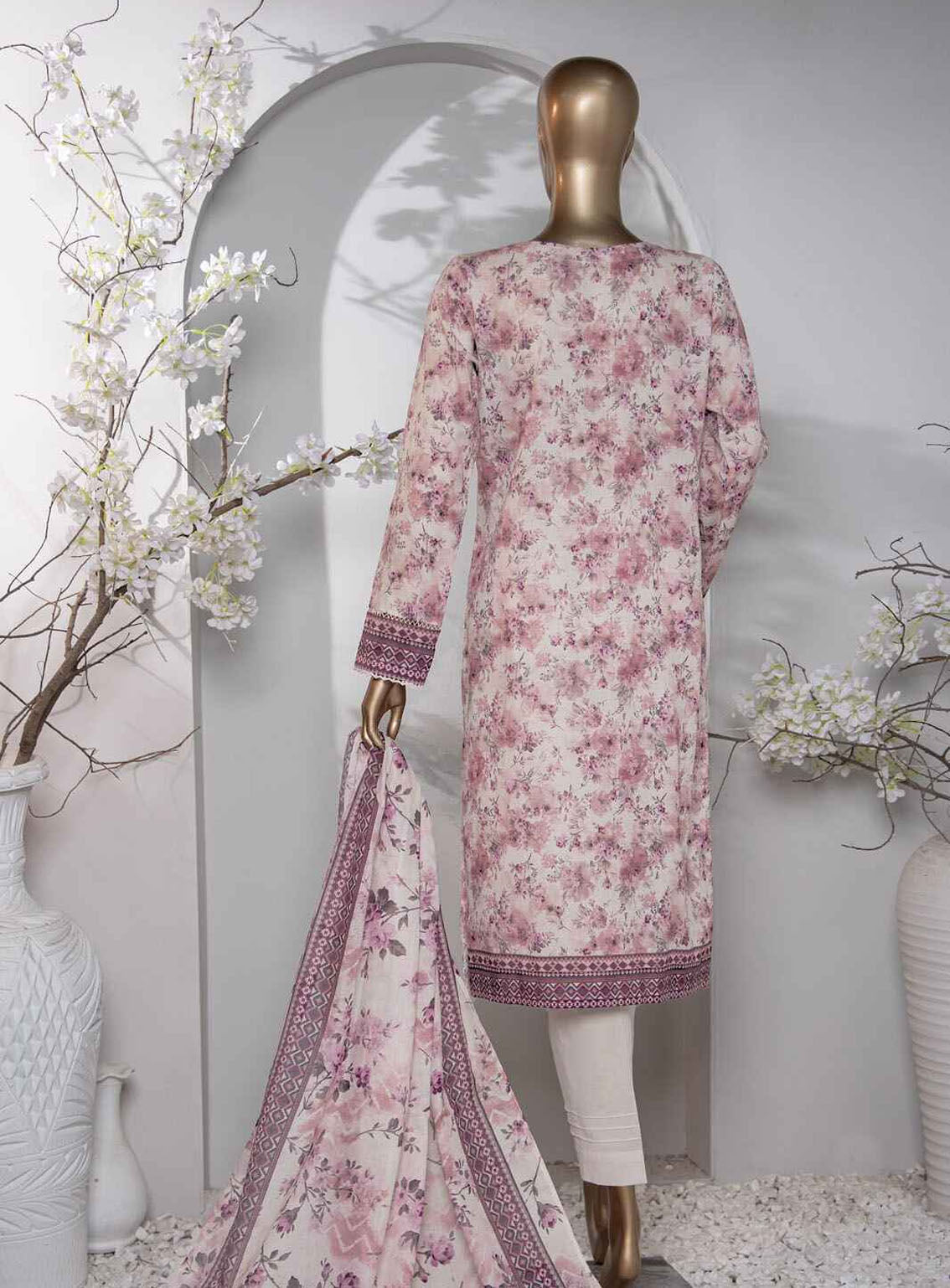 HZ Premium Dhagakari Embroidered Lawn 3 Piece Unstitched Suit HZ24PD D-807 HZ Premium Dhagakari Embroidered Lawn 3 Piece Unstitched Suit HZ24PD D-807