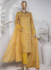 HZ Premium Dhagakari Embroidered Lawn 3 Piece Unstitched Suit HZ24PD D-808