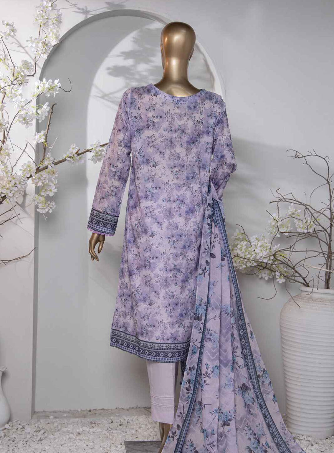 HZ Premium Dhagakari Embroidered Lawn 3 Piece Unstitched Suit HZ24PD D-809 HZ Premium Dhagakari Embroidered Lawn 3 Piece Unstitched Suit HZ24PD D-809