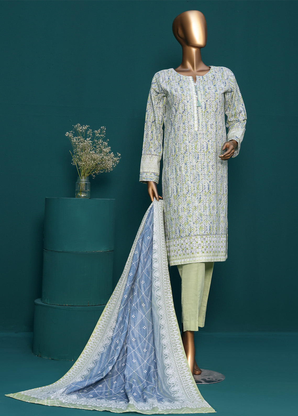HZ Textile Chikankari Embroidered Khaddar 3 Piece Stitched Suit HZ24PKEC KE-917 HZ Textile Chikankari Embroidered Khaddar 3 Piece Stitched Suit HZ24PKEC KE-917