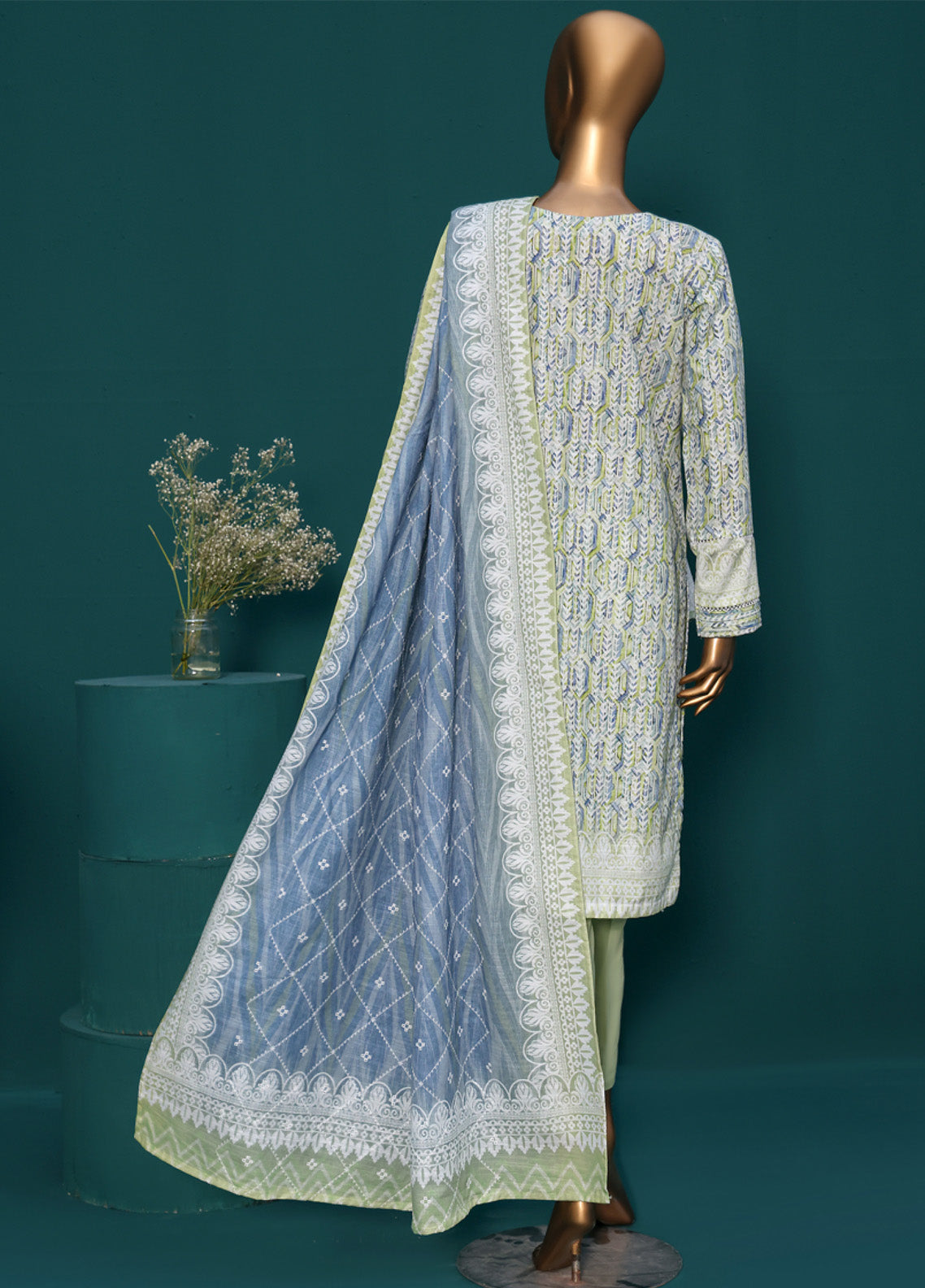 HZ Textile Chikankari Embroidered Khaddar 3 Piece Stitched Suit HZ24PKEC KE-917 HZ Textile Chikankari Embroidered Khaddar 3 Piece Stitched Suit HZ24PKEC KE-917
