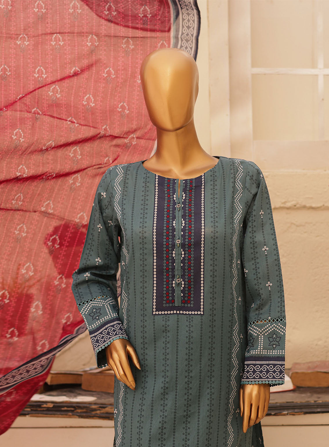 HZ Textile Chunri Printed Lawn 3 Piece Unstitched Suit HZ24C CPC-102A HZ Textile Chunri Printed Lawn 3 Piece Unstitched Suit HZ24C CPC-102A