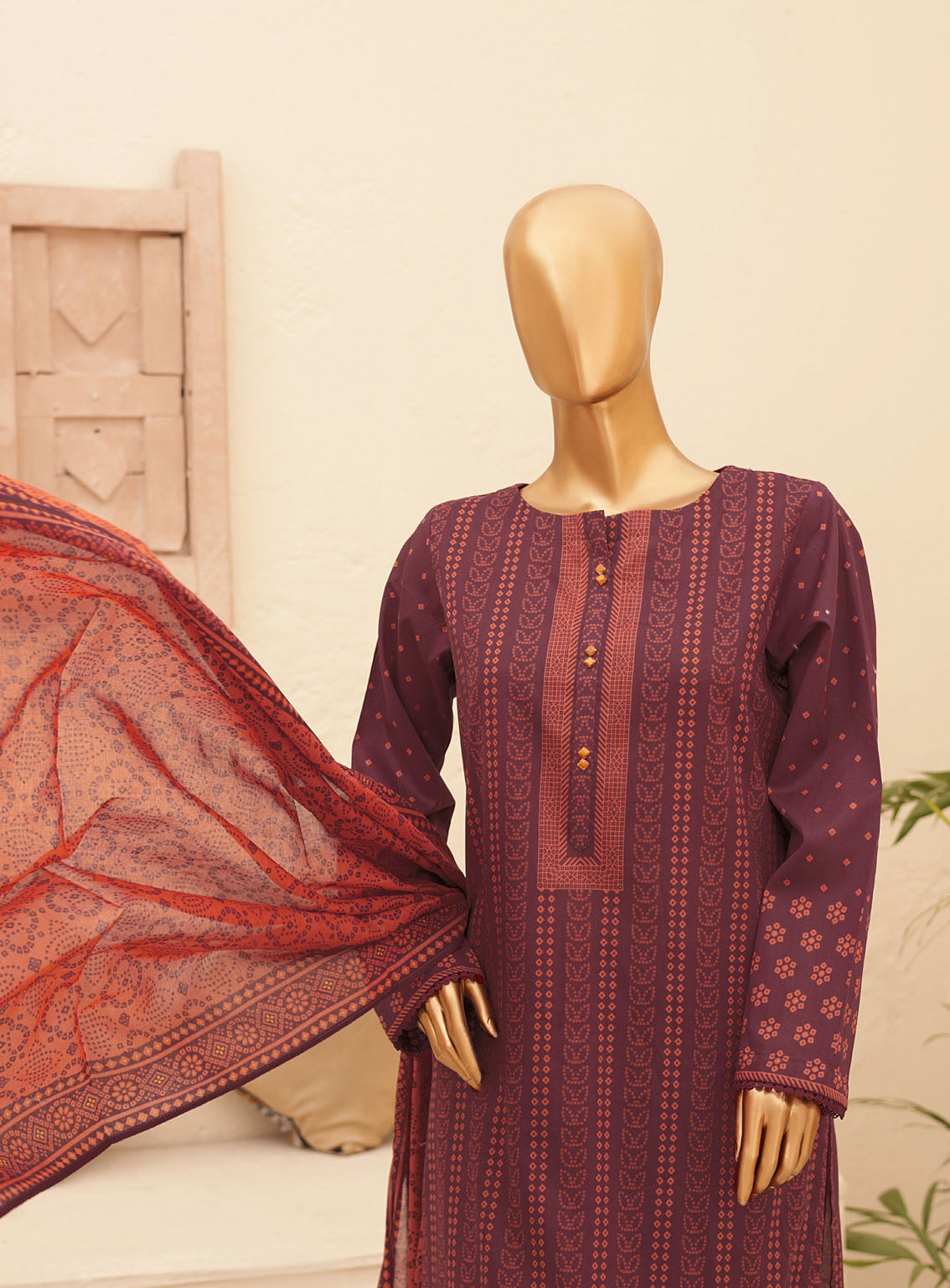 HZ Textile Chunri Printed Lawn 3 Piece Unstitched Suit HZ24C CPC-103A HZ Textile Chunri Printed Lawn 3 Piece Unstitched Suit HZ24C CPC-103A