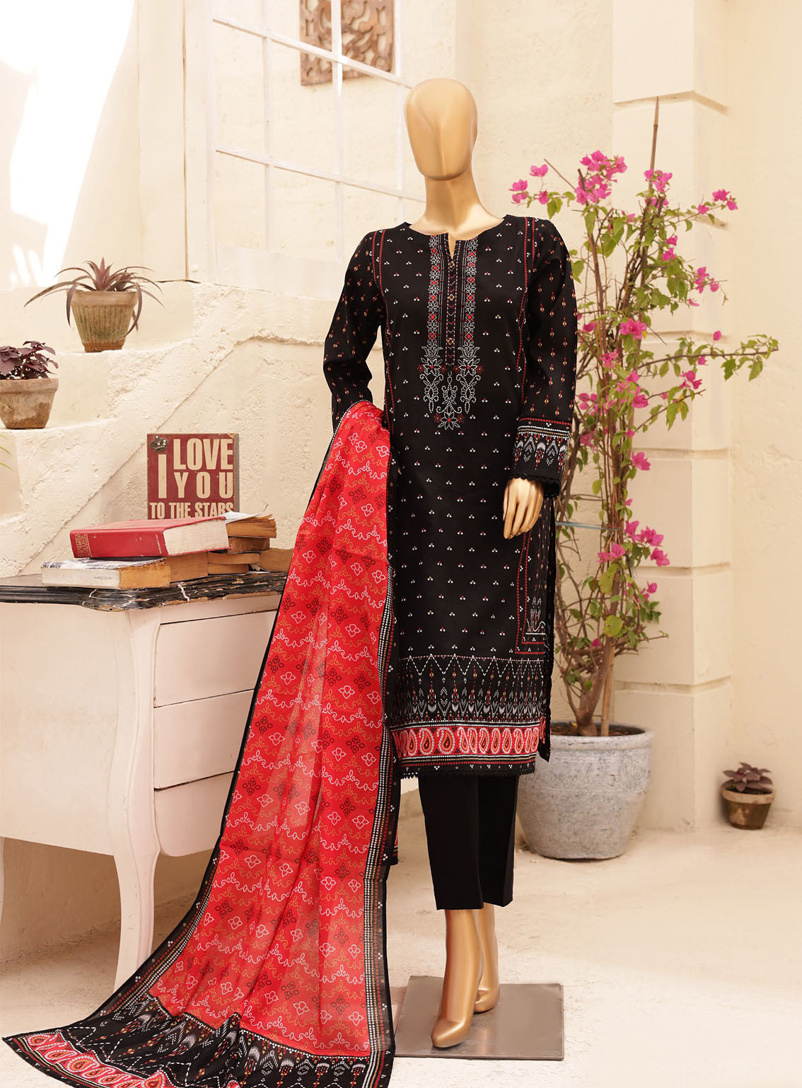 HZ Textile Chunri Printed Lawn 3 Piece Unstitched Suit HZ24C CPC-105B HZ Textile Chunri Printed Lawn 3 Piece Unstitched Suit HZ24C CPC-105B