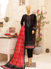 HZ Textile Chunri Printed Lawn 3 Piece Unstitched Suit HZ24C CPC-105B