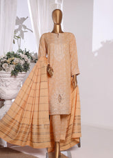 HZ Textile Embroidered Khaddar With Dyed Karandi Shawl 3 Piece Unstitched Suit HZ24KKS KES-66