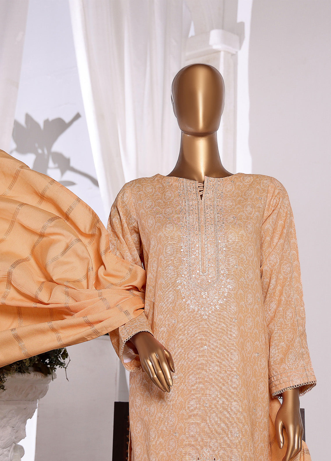 HZ Textile Embroidered Khaddar With Dyed Karandi Shawl 3 Piece Unstitched Suit HZ24KKS KES-66 HZ Textile Embroidered Khaddar With Dyed Karandi Shawl 3 Piece Unstitched Suit HZ24KKS KES-66