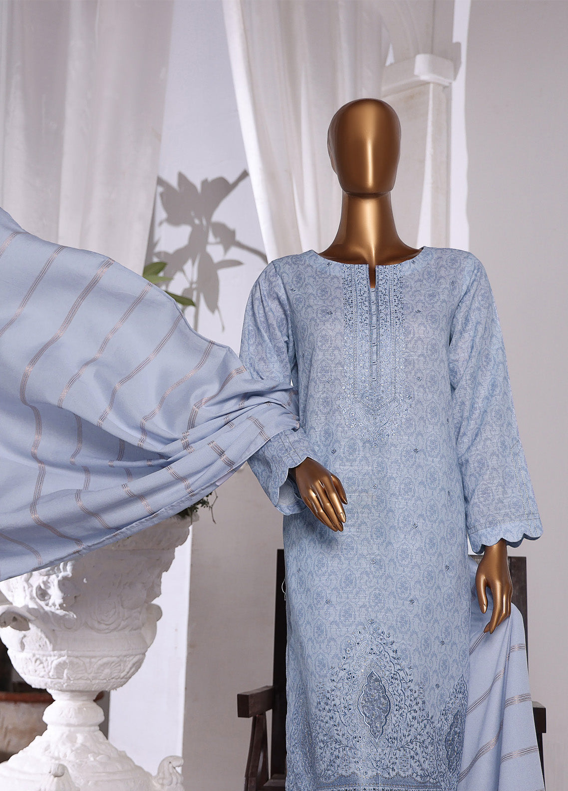 HZ Textile Embroidered Khaddar With Dyed Karandi Shawl 3 Piece Unstitched Suit HZ24KKS KES-68 HZ Textile Embroidered Khaddar With Dyed Karandi Shawl 3 Piece Unstitched Suit HZ24KKS KES-68