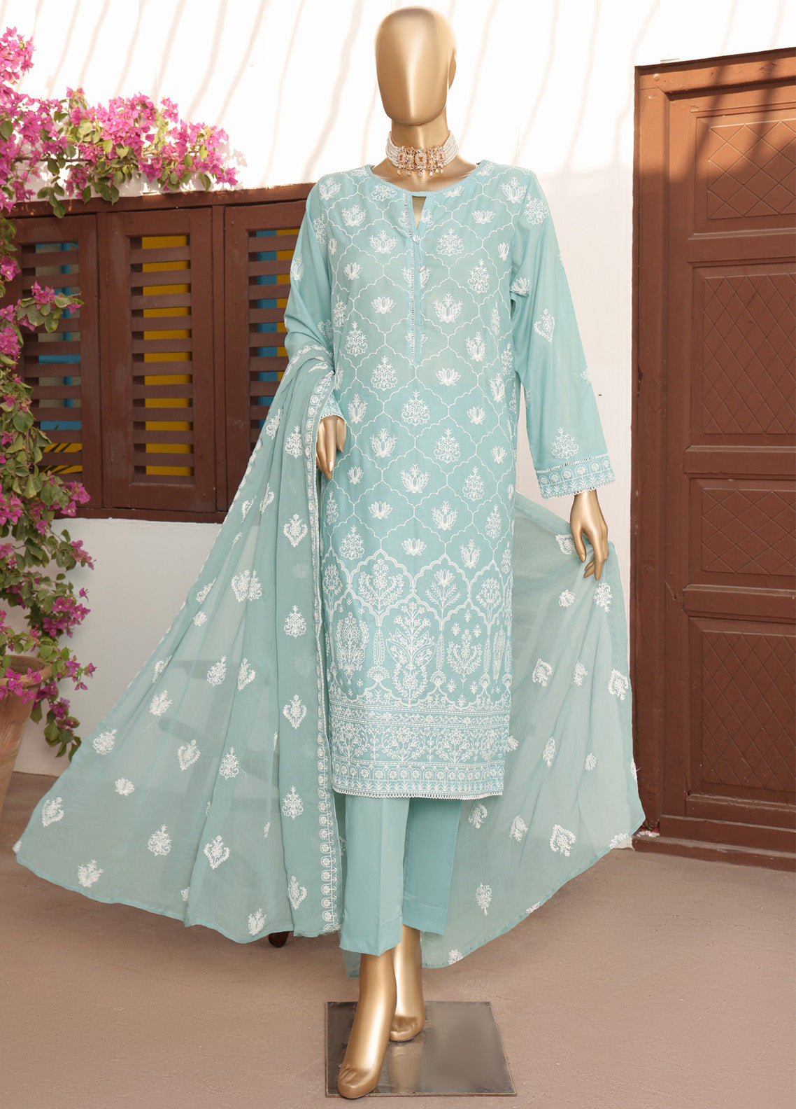 HZ Textile Lucknowi Chikankari Embroidered Lawn 3 Piece Unstitched Suit HZ24LC LCE-08 HZ Textile Lucknowi Chikankari Embroidered Lawn 3 Piece Unstitched Suit HZ24LC LCE-08