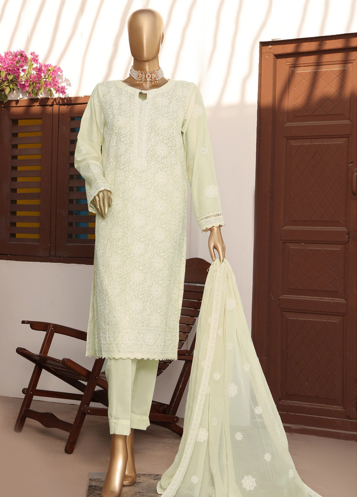 HZ Textile Lucknowi Chikankari Embroidered Lawn 3 Piece Unstitched Suit HZ24LC LCE-09 HZ Textile Lucknowi Chikankari Embroidered Lawn 3 Piece Unstitched Suit HZ24LC LCE-09
