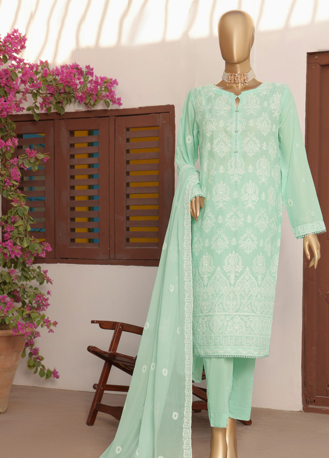 HZ Textile Lucknowi Chikankari Embroidered Lawn 3 Piece Unstitched Suit HZ24LC LCE-11 HZ Textile Lucknowi Chikankari Embroidered Lawn 3 Piece Unstitched Suit HZ24LC LCE-11