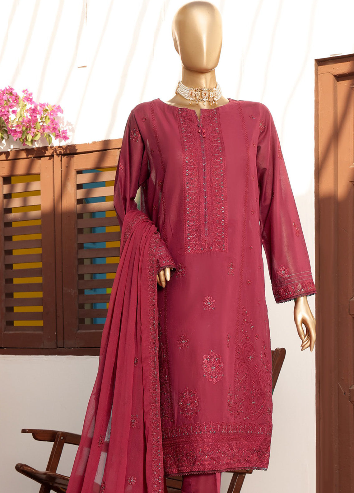 HZ Textile Lucknowi Chikankari Embroidered Lawn 3 Piece Unstitched Suit HZ24LC LCE-12 HZ Textile Lucknowi Chikankari Embroidered Lawn 3 Piece Unstitched Suit HZ24LC LCE-12