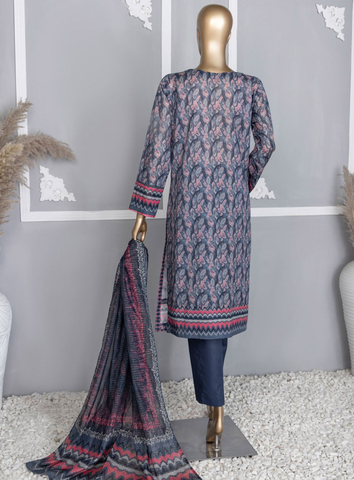 HZ Textile Platinum Digital Printed Lawn 3 Piece Unstitched Suit HZ24PZD PPC-103 HZ Textile Platinum Digital Printed Lawn 3 Piece Unstitched Suit HZ24PZD PPC-103