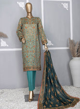 HZ Textile Platinum Digital Printed Lawn 3 Piece Unstitched Suit HZ24PZD PPC-110