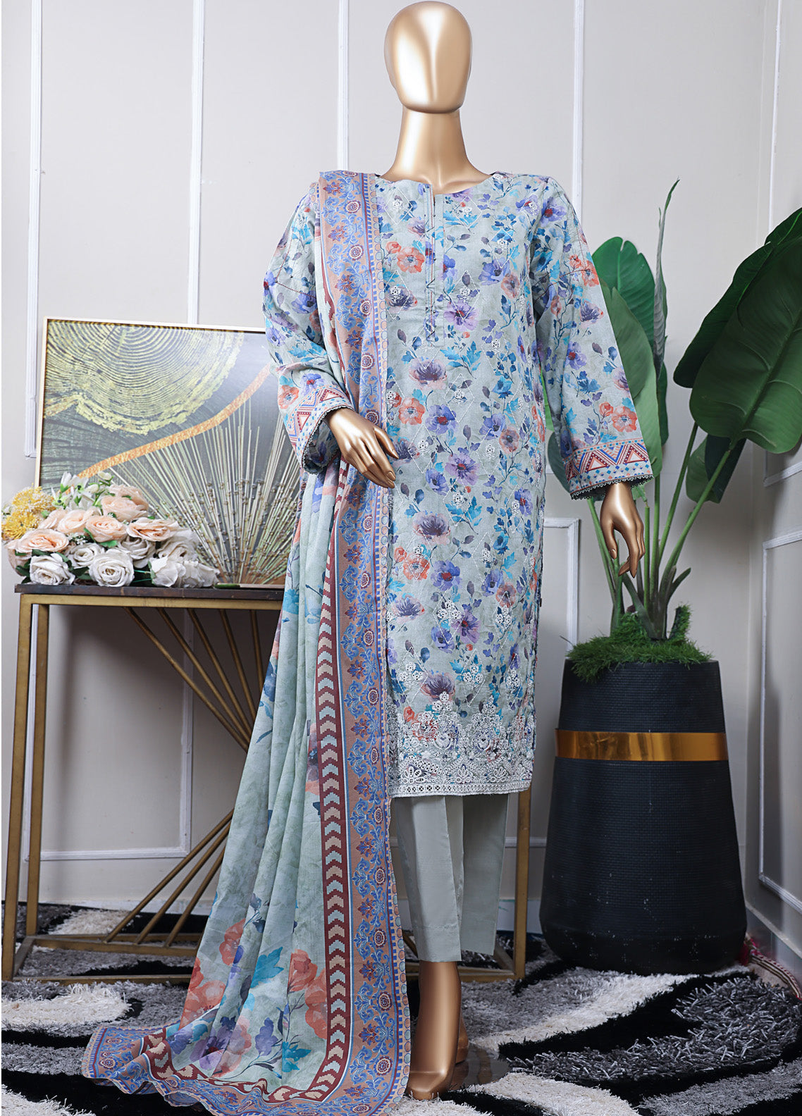 HZ Textile Premium Chikankari Embroidered Lawn 3 Piece Unstitched Suit HZ25PCPLD PCP-537 HZ Textile Premium Chikankari Embroidered Lawn 3 Piece Unstitched Suit HZ25PCPLD PCP-537