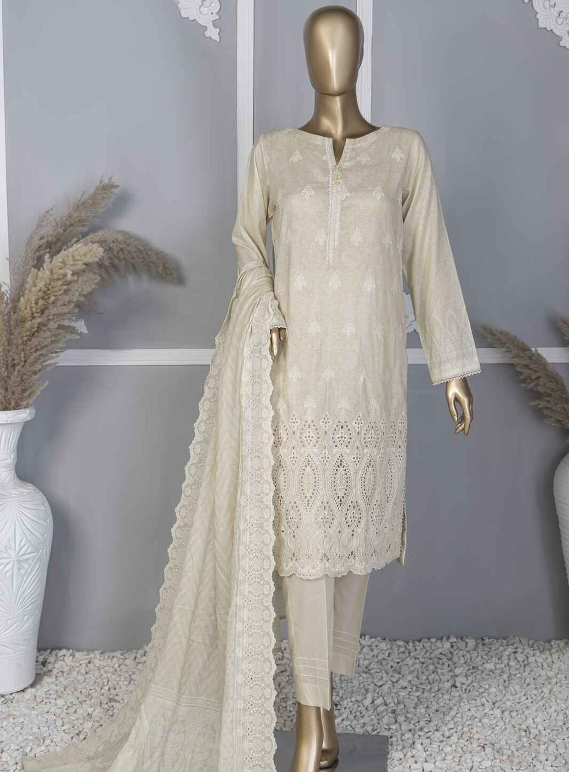 HZ Textile Premium Chikankari Lawn Piece Unstitched Suit HZ24PCL CEC-725 HZ Textile Premium Chikankari Lawn Piece Unstitched Suit HZ24PCL CEC-725