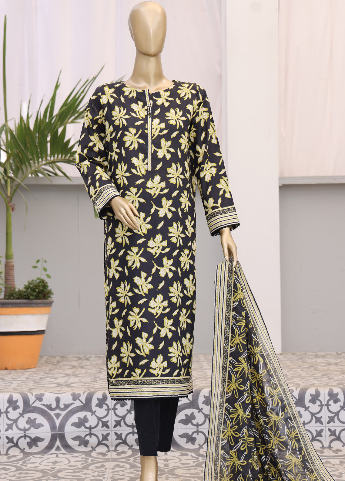 HZ Textile Premium Daily Wear Printed 3 Piece Unstitched Suit HZ25PDW D-102B HZ Textile Premium Daily Wear Printed 3 Piece Unstitched Suit HZ25PDW D-102B