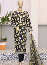 HZ Textile Premium Daily Wear Printed 3 Piece Unstitched Suit HZ25PDW D-102B