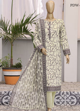 HZ Textile Premium Daily Wear Printed 3 Piece Unstitched Suit HZ25PDW D-104A