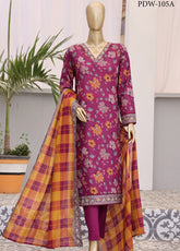 HZ Textile Premium Daily Wear Printed 3 Piece Unstitched Suit HZ25PDW D-105A