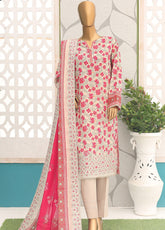 HZ Textile Premium Embroidered Cotton Lawn 3 Piece Unstitched Suit HZ24CWV2 D-140