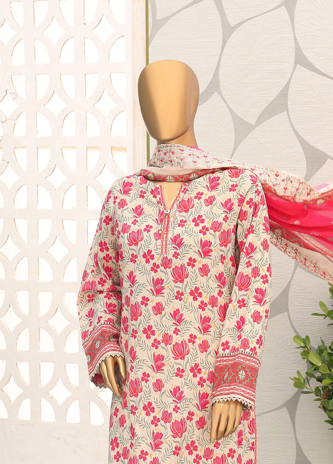 HZ Textile Premium Embroidered Cotton Lawn 3 Piece Unstitched Suit HZ24CWV2 D-140 HZ Textile Premium Embroidered Cotton Lawn 3 Piece Unstitched Suit HZ24CWV2 D-140