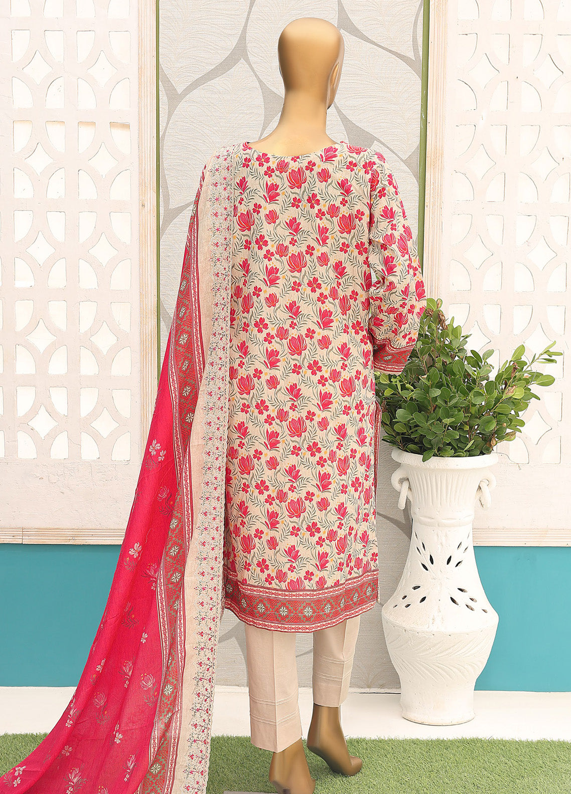 HZ Textile Premium Embroidered Cotton Lawn 3 Piece Unstitched Suit HZ24CWV2 D-140 HZ Textile Premium Embroidered Cotton Lawn 3 Piece Unstitched Suit HZ24CWV2 D-140